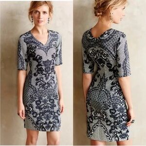 Anthropologie Yoana Baraschi Lace Infused Printed Shift Dress
